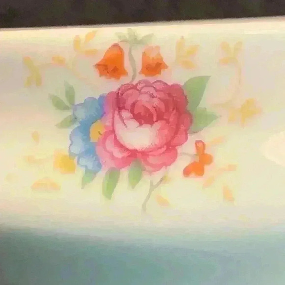 Porcelain Colorful Flowered Trinket Box - Made in Japan - Picture 4 of 5